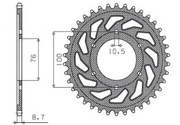 SUNSTAR ZĘBATKA TYLNA 825 42 / 816 42 SUZUKI GSXR1100, GSXR750