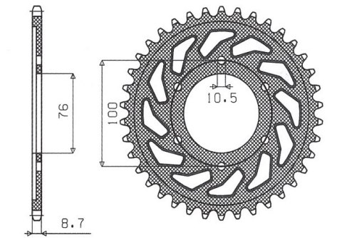 SUNSTAR ZĘBATKA TYLNA 825 43 / 816 43 SUZUKI GSXR1100, GSXR750