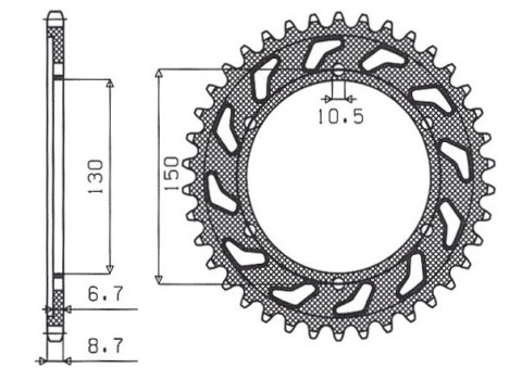 SUNSTAR ZĘBATKA TYLNA 860 47 YZF 600R THUNDER CAT 96