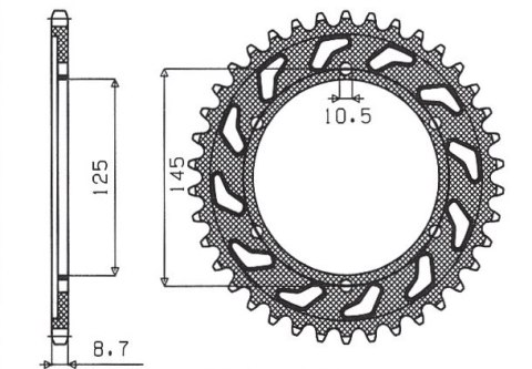 SUNSTAR ZĘBATKA TYLNA 865 45 YAMAHA FZR 600 '92-'93