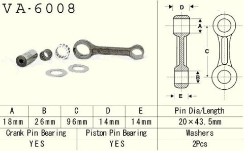 VESRAH KORBOWÓD YAMAHA YZ 80 YZ80 93-01, 85 YZ85 02-18 VA6008 MADE IN JAPAN