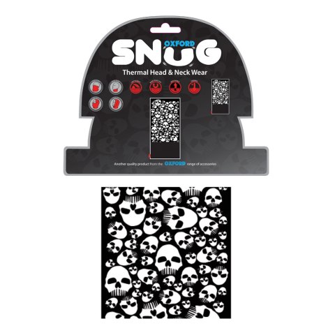 OXFORD KOŁNIERZ OCIEPLAJĄCY SNUG SKULLS CZASZKI BIAŁY/BLACK/ ROZMIAR UNI