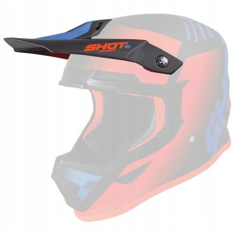 SHOT RACING DASZEK DO KASKU FURIOUS TRUST BLUE NEON ORANGE MATT KOLOR CZARNY/NIEBIESKI/POMARAŃCZOWY FLUO MAT