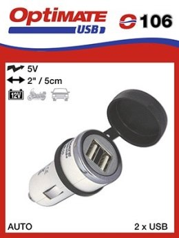 OPTIMATE ŁADOWARKA USB DO GNIAZDKA ZAPALNICZKI PODWÓJNA 3300MA (EL)
