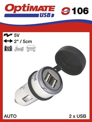 OPTIMATE ŁADOWARKA USB DO GNIAZDKA ZAPALNICZKI PODWÓJNA 3300MA (EL)