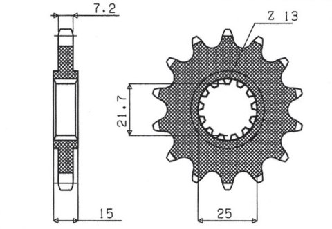 SUNSTAR ZĘBATKA PRZEDNIA 2082 14 KAWASAKI ZX 6R 95-97 JTF1182.15 208214JT