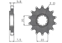 SUNSTAR ZĘBATKA PRZEDNIA 2120 14 HONDA CR 125R '04-'07, CRF 250R/X '04-'17