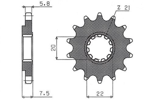 SUNSTAR ZĘBATKA PRZEDNIA 2120 14 HONDA CR 125R '04-'07, CRF 250R/X '04-'17