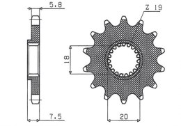SUNSTAR ZĘBATKA PRZEDNIA 340 12 HONDA CR 125 '87-'03