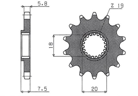 SUNSTAR ZĘBATKA PRZEDNIA 340 12 HONDA CR 125 '87-'03