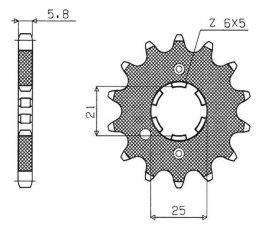 SUNSTAR ZĘBATKA PRZÓD 569 15 KAWASAKI KX 250 87- 98, YAMAHA YZ 250 77- 98