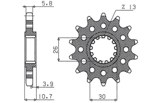 SUNSTAR ZĘBATKA PRZEDNIA 579M 17 YAMAHA FZ1 '06-'14, R1 '04-'14, FJ, XJR