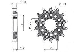SUNSTAR ZĘBATKA PRZÓD KAWASAKI ZX-7R/RR 96-03, ZX-10R 04-15, SUZUKI GSXR 75