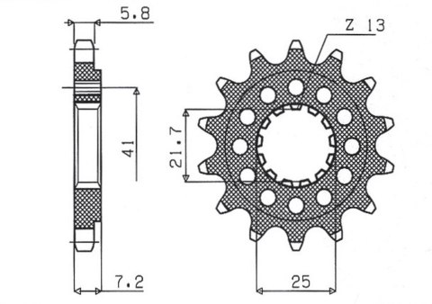 SUNSTAR ZĘBATKA PRZÓD KAWASAKI ZX-7R/RR 96-03, ZX-10R 04-15, SUZUKI GSXR 75