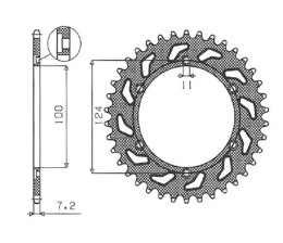 SUNSTAR ZĘBATKA TYLNA 4366 38 DUCATI MONSTER 1000 '03-'05