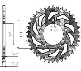 SUNSTAR ZĘBATKA TYLNA 828 47 SUZUKI GSF 650 BANDIT 07-15, GSX 650 F 08-15