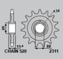 GROSSKOPF ZĘBATKA PRZÓD 2311 13 SHERCO 250 SE/SE-R 14-16, 250SE-F 13-14, 30