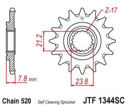 JT ZĘBATKA PRZEDNIA 2320 13 HONDA CRF 250R '18-'23 SAMOOCZYSZCZAJĄCA