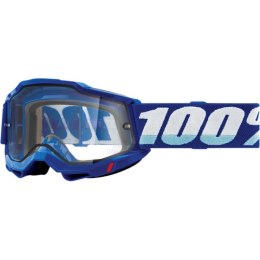 100 PROCENT FA20 ACCURI 2 ENDURO MOTO GOGGLE BLUE -CLEAR DUAL LENS GOGLE SZ