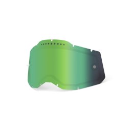 100 PROCENT RC2/AC2/ST2 REPLACEMENT LENS -VENTED DUAL PANE MIRROR GREEN, SZ