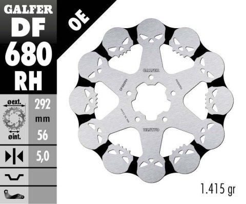 GALFER TARCZA HAMULCOWA PRZÓD HARLEY-DAVIDSON 292X56X5 SKULL WZÓR CZASZKI GALFER TARCZA HAMULCOWA PRZÓD HARLEY-DAVIDSON 292X56X5 SKULL WZÓR CZASZKI