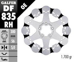 GALFER TARCZA HAMULCOWA PRZÓD HARLEY-DAVIDSON 300X56X5 SKULL WZÓR CZASZKI