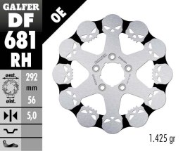 GALFER TARCZA HAMULCOWA TYŁ HARLEY-DAVIDSON 292X56X5 SKULL WZÓR CZASZKI