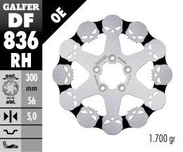 GALFER TARCZA HAMULCOWA TYŁ HARLEY-DAVIDSON 300X56X5 SKULL WZÓR CZASZKI