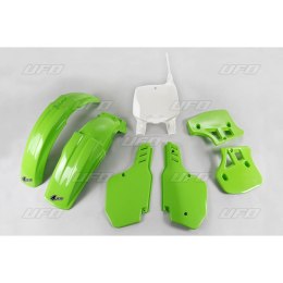 UFO KOMPLET PLASTIKÓW KAWASAKI KX 500 96-99 UNI OEM ZIELONY/BIAŁY KA186E999