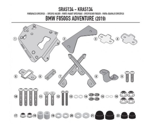 KAPPA STELAŻ KUFRA CENTRALNEGO BMW F 850GS ADVENTURE 19 ALUMINIOWY MONOKEY KAPPA STELAŻ KUFRA CENTRALNEGO BMW F 850GS ADVENTURE 19 ALUMINIOWY MONOKEY