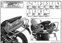 KAPPA STELAŻ POD TORBY SAKWY BOCZNE TRIUMPH STREET TRIPLE 675 07-12-RÓWNIEŻ KUFRY RA314 EASY LOCK