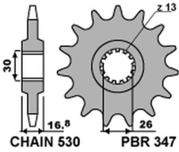 PBR ZĘBATKA PRZÓD 347 16 CBR 1000RR 04-16, CBF 1000, 900 929 954 JTF333.16 530 34716JT