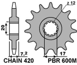 PBR ZĘBATKA PRZ. 600M 14 JTF1120.14 Ł 420 600M14JT