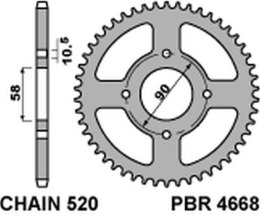 PBR ZĘBATKA TYLNA 4668 45 C45 KTM 125 DUKE 11-13