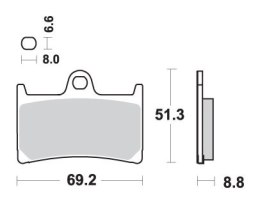 SBS KLOCKI HAMULCOWE KH252 / KH380 TRACK AND SPORT SINTER KOLOR ZŁOTY