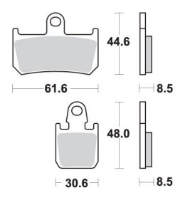 SBS KLOCKI HAMULCOWE KH442/4 TRACK AND SPORT SINTER KOLOR ZŁOTY