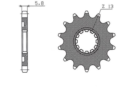 SUNSTAR ZĘBATKA PRZÓD 2141 14 KAWASAKI KXF 450 06-19, KLX-R 07-21 JTF1565.1