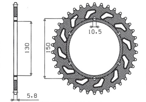 SUNSTAR ZĘBATKA TYŁ 236 42 HONDA NX 650 88-90, FMX 05-08, XR 600 YAMAHA XJ6