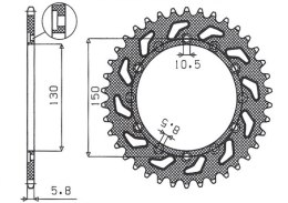 SUNSTAR ZĘBATKA TYŁ 236 49/245 49 HONDA NX 650 95-01, YAMAHA XJ 6 09-15, WR