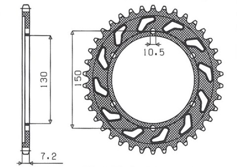 SUNSTAR ZĘBATKA TYŁ 300 44 YAMAHA TDM 900 02-13, HONDA XL 600V TRANSALP 91-