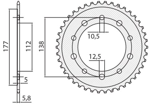 SUNSTAR ZĘBATKA TYLNA 4384 41 HONDA CTX 700 DCT 14- 16, NC 700/750 12- 19, CBF 500 13- 21 JTR1316.41 ŁAŃC. 520 438