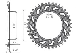 SUNSTAR ZĘBATKA TYŁ 4385 47 YAMAHA R6 06-15, MT-09 14-15 +3, SUZUKI GSXR 75