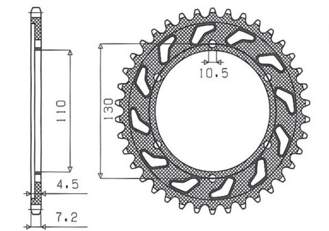 SUNSTAR ZĘBATKA TYŁ 4385 47 YAMAHA R6 06-15, MT-09 14-15 +3, SUZUKI GSXR 75