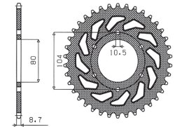 SUNSTAR ZĘBATKA TYLNA 501 33 KAWASAKI Z 750C 80-87, GPZ 1100 81-85, 750 83-89, TURBO 82-87 ŁAŃC. 630