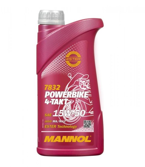 MANNOL OLEJ SILNIK 4T MOTORBIKE 15W50 1L ESTER + MA2 SEMISYNTETYK