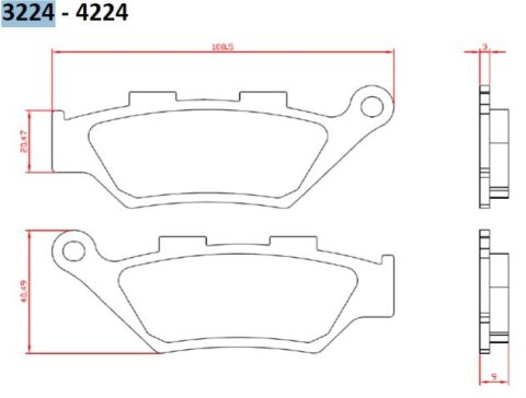 BRENTA KLOCKI HAMULCOWE KH322 BENELLI IMPERIALE 400 19-, LEONCIO 500 18-19,