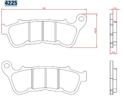 BRENTA KLOCKI HAMULCOWE KH640 SPIEK METALICZNY HARLEY-DAVIDSON XL883 XL1200 14-, PRZÓD FT 4225