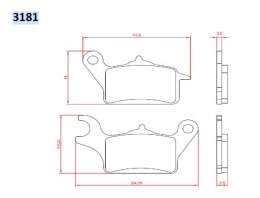 BRENTA KLOCKI HAMULCOWE KH708 VISION 110 17-18, ZOOMER 13-, CLICK 125 12-17, PRZÓD FT 3181
