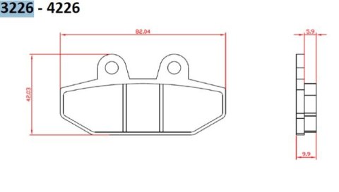 BRENTA KLOCKI HAMULCOWE KH710 HARLEY-DAVIDSON 1750/1870 18-20, TYŁ FT 3226