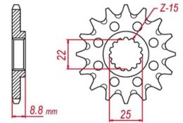GROSSKOPF ZĘBATKA PRZÓD 1248 13 124813 BETA 12-21, KTM 86-21, HUSQVARNA 14-